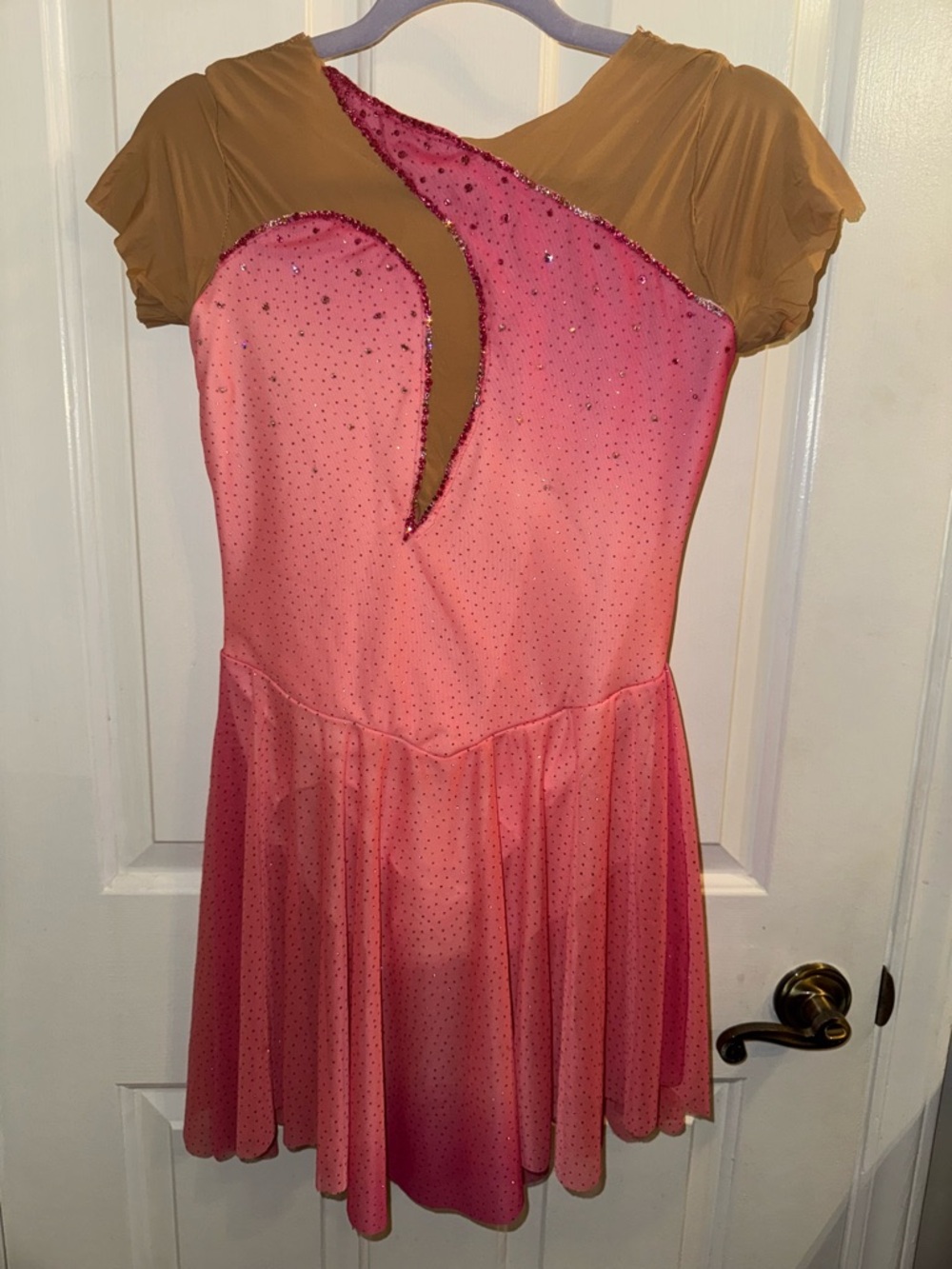 Figure Skating Dress Pink Ombre Swarovski Crystals Adult XS/S